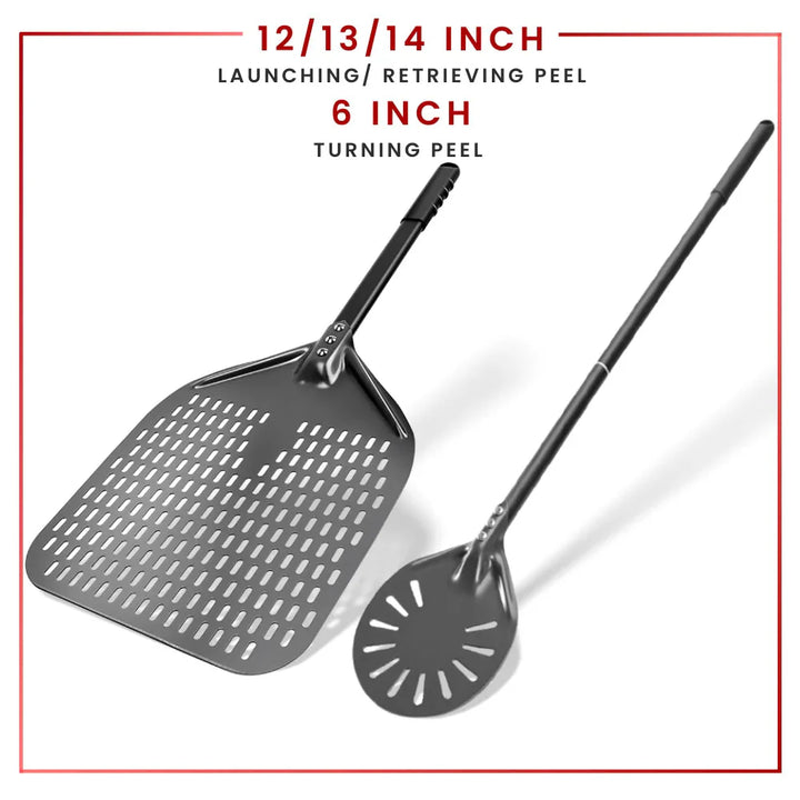 Perforated Shovel Paddle Pizza Oven Turning Peel Hard Anodized Pizza Tool | Stornfield