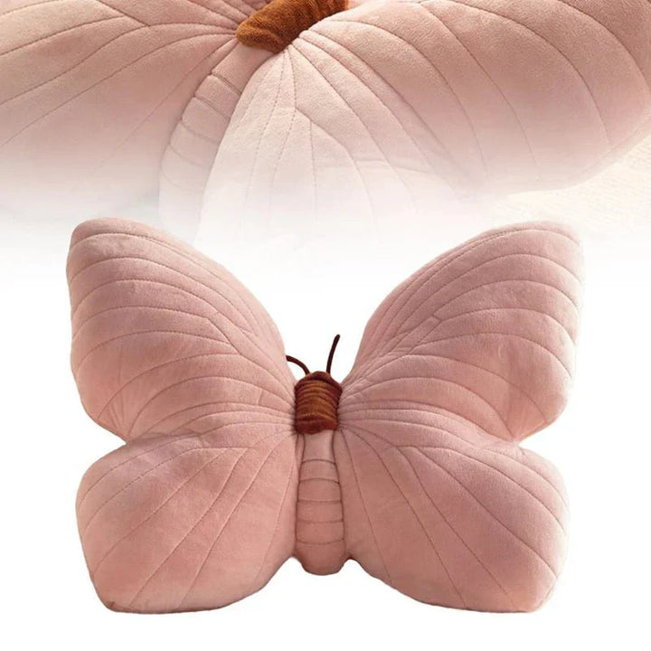 Pink Plush Butterfly Cushion Pad for Sofa and Bedroom | Stornfield