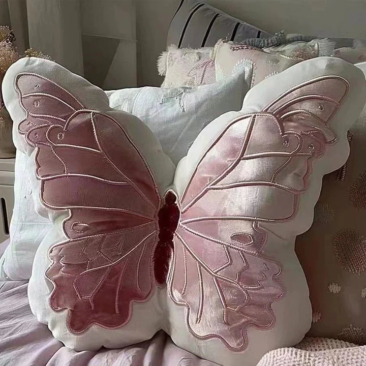 Pink Plush Butterfly Cushion Pad for Sofa and Bedroom | Stornfield