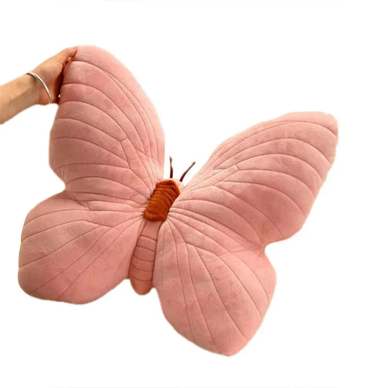 Pink Plush Butterfly Cushion Pad for Sofa and Bedroom | Stornfield