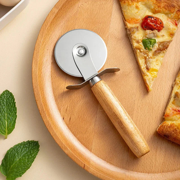 Pizza Cutter Wooden Handle Pastry Dough Cutter Cutting Wheel Slicer | Stornfield