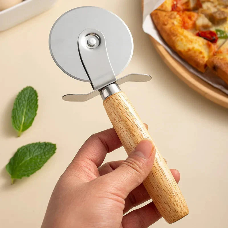 Pizza Cutter Wooden Handle Pastry Dough Cutter Cutting Wheel Slicer | Stornfield
