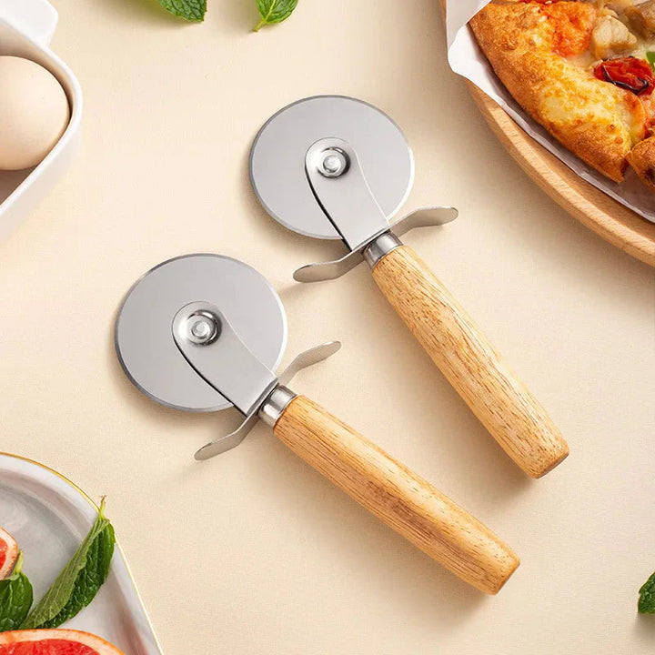 Pizza Cutter Wooden Handle Pastry Dough Cutter Cutting Wheel Slicer | Stornfield
