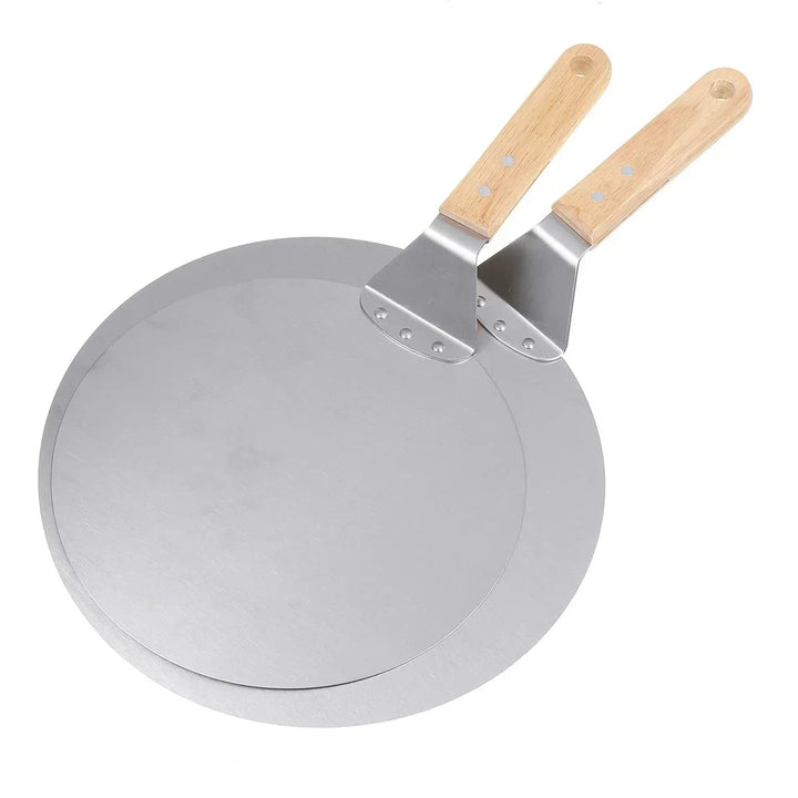 Pizza Shovel Pastry Tools Stainless Steel Wooden Handle Peel Round | Stornfield