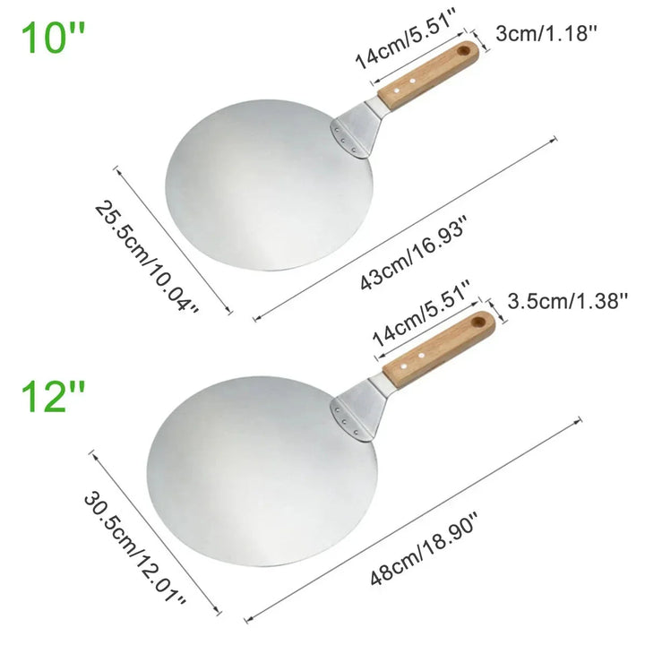 Pizza Shovel Pastry Tools Stainless Steel Wooden Handle Peel Round | Stornfield