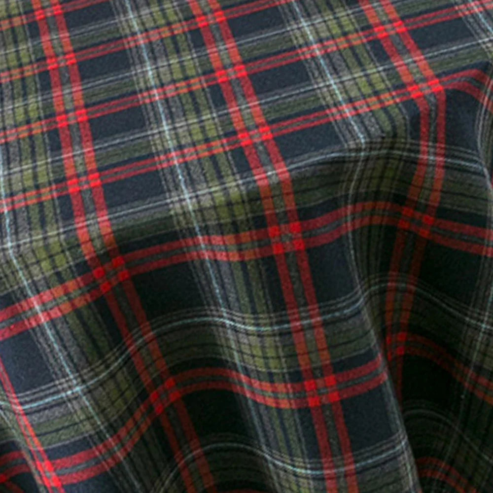 Set of 4 Cotton Checked Fringe Napkins Reusable Fabric Napkins | Stornfield