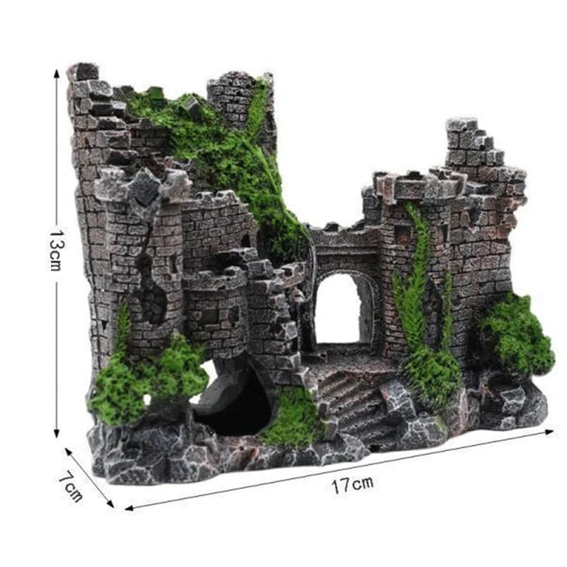 Creative Castle Shape Fish Tank Ornaments Decoration Landscaping Resin Rockery Aquarium Resin Rockery Home Craft Ornaments D9262 | Stornfield