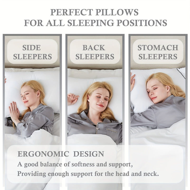 1pc Luxury Hotel Quality Bed Pillow - Cooling & Supportive - Perfect For Bedroom Guest Rooms - Soft Down Alternative Filling For Back, Stomach & Side Sleepers | Stornfield