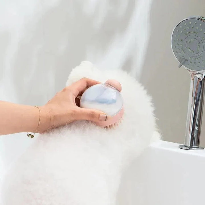 1pc Pet Bath Brush Soft Silicone With Shampoo Dispenser Gentle Massage For Grooming And Cleaning Fur And Hair | Stornfield