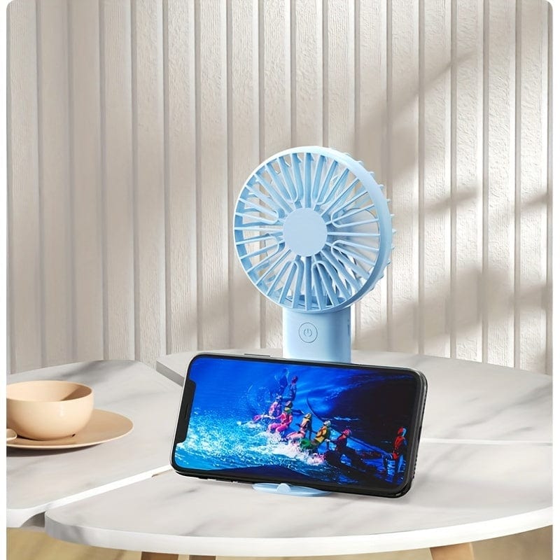 1pc USB Handheld Mini Fan - Portable Electric Fan For Home, Office, And Travel - Rechargeable Battery Operated - Quiet And Powerful Cooling | Stornfield
