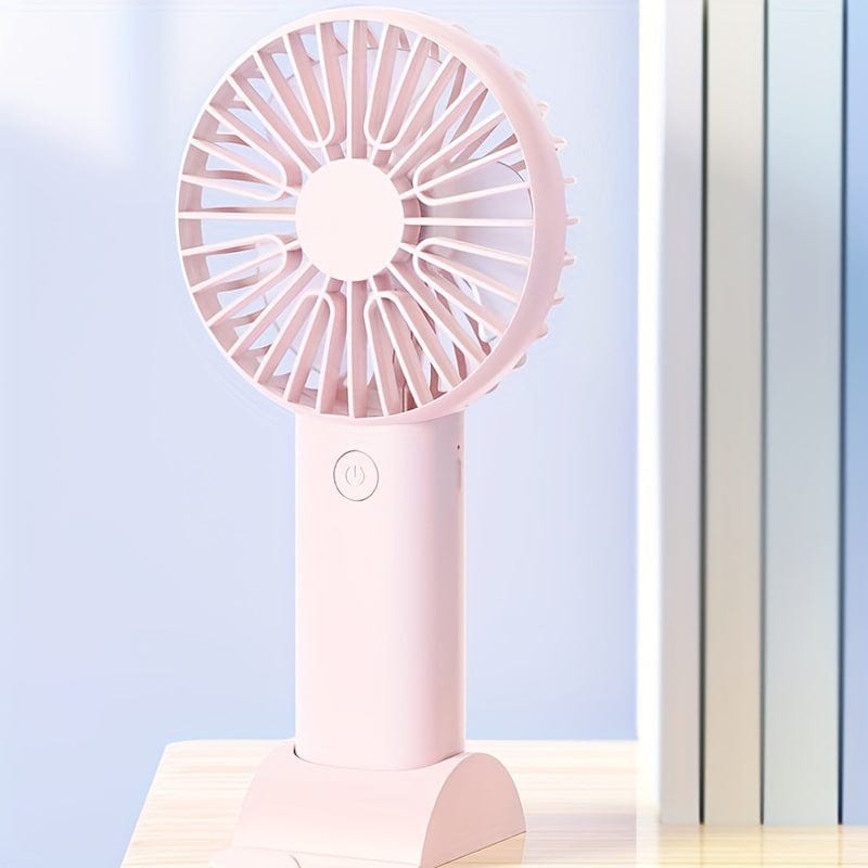 1pc USB Handheld Mini Fan - Portable Electric Fan For Home, Office, And Travel - Rechargeable Battery Operated - Quiet And Powerful Cooling | Stornfield
