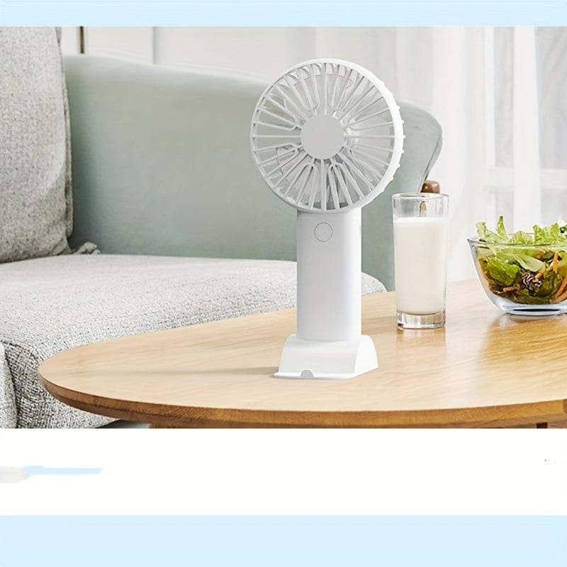 1pc USB Handheld Mini Fan - Portable Electric Fan For Home, Office, And Travel - Rechargeable Battery Operated - Quiet And Powerful Cooling | Stornfield