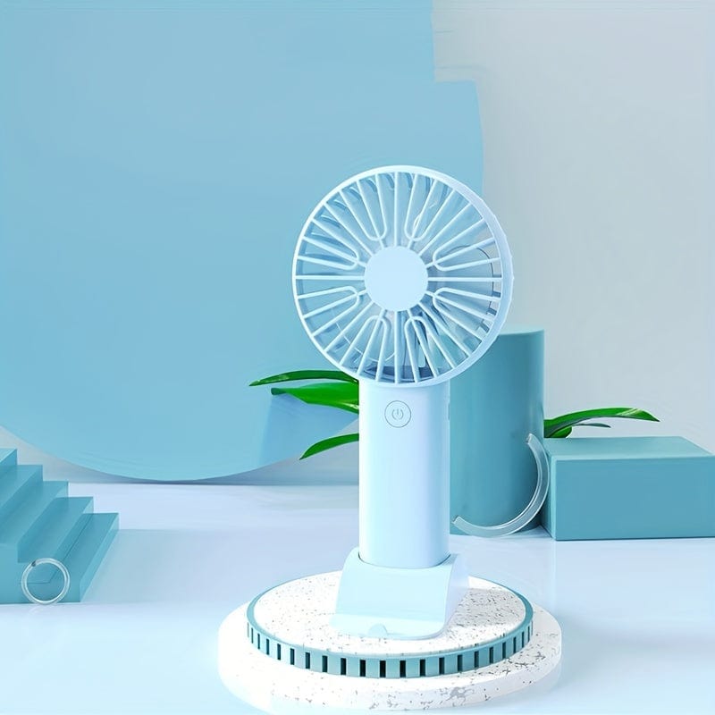 1pc USB Handheld Mini Fan - Portable Electric Fan For Home, Office, And Travel - Rechargeable Battery Operated - Quiet And Powerful Cooling | Stornfield