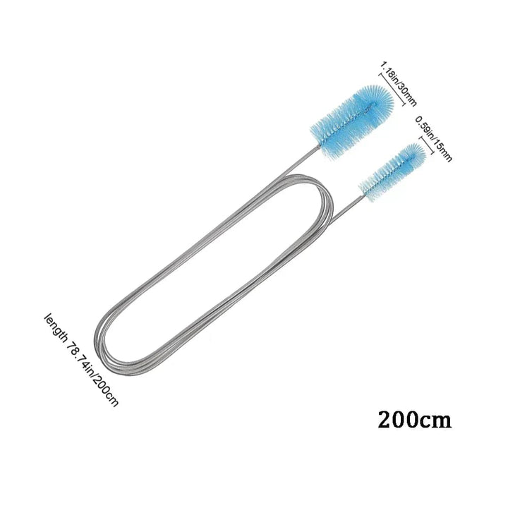 90/155/200CM Aquarium Cleaning Brush for Hose Air Tube Stainless Steel Flexible Double Ended Pipe Brush Fish Tank Accessories | Stornfield