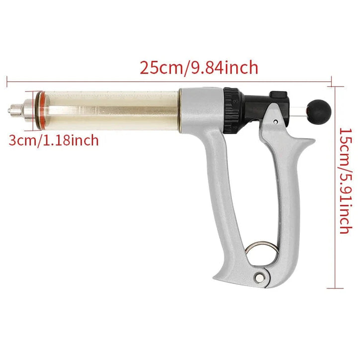 25/50ml Semi-Automatic Veterinary Continuous Syringe Animal Injection Adjustable Vaccine Syringe for Livestock Cattle Sheep | Stornfield