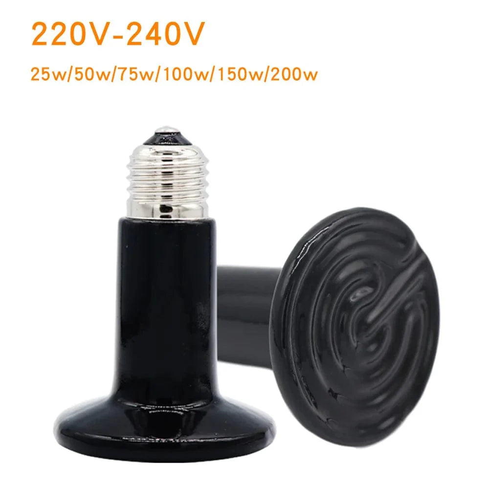 25W 50W 75W 100W 150W 200W Far Infrared Pet Heating Lamp Ceramic 110V 220V Reptile Turtle Brooder Bulb Heat Emitter Light Bulb | Stornfield