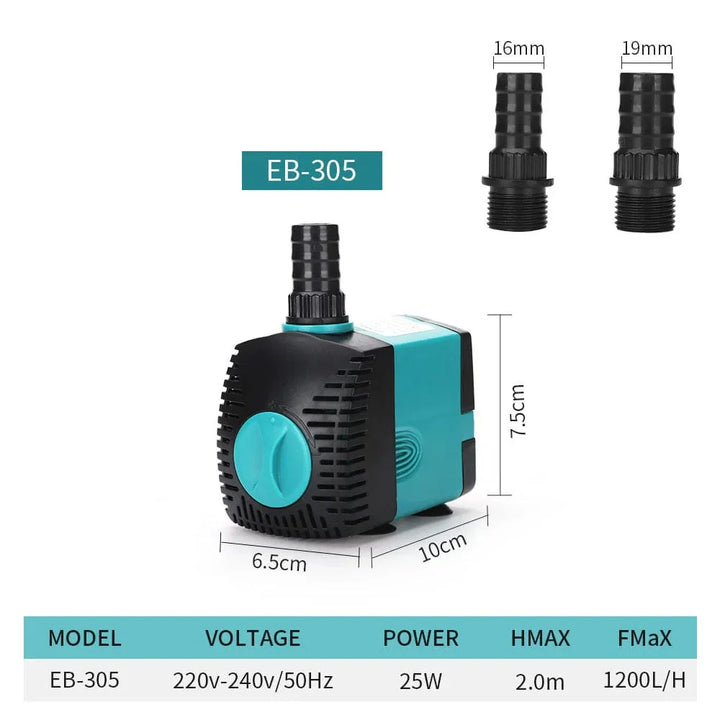 Ultra-Quiet 3-60W Submersible Water Fountain Pump Filter Fish Pond Aquarium Water Pump Tank Fountain EU US 220V-240V | Stornfield