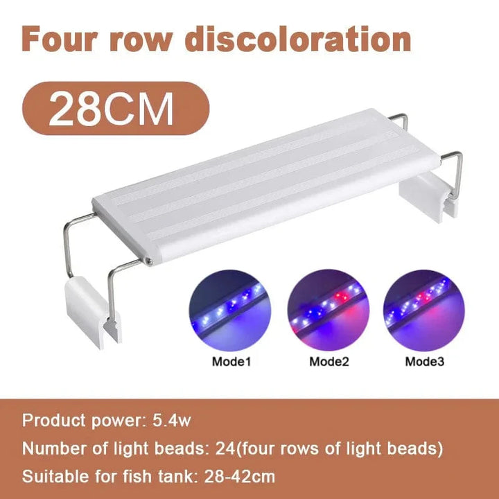 Aquarium ledlight Super Slim Fish Tank Light Plant Grow Lighting 28-58cm Brightening Extensible Clip 220V For Fish Tank | Stornfield