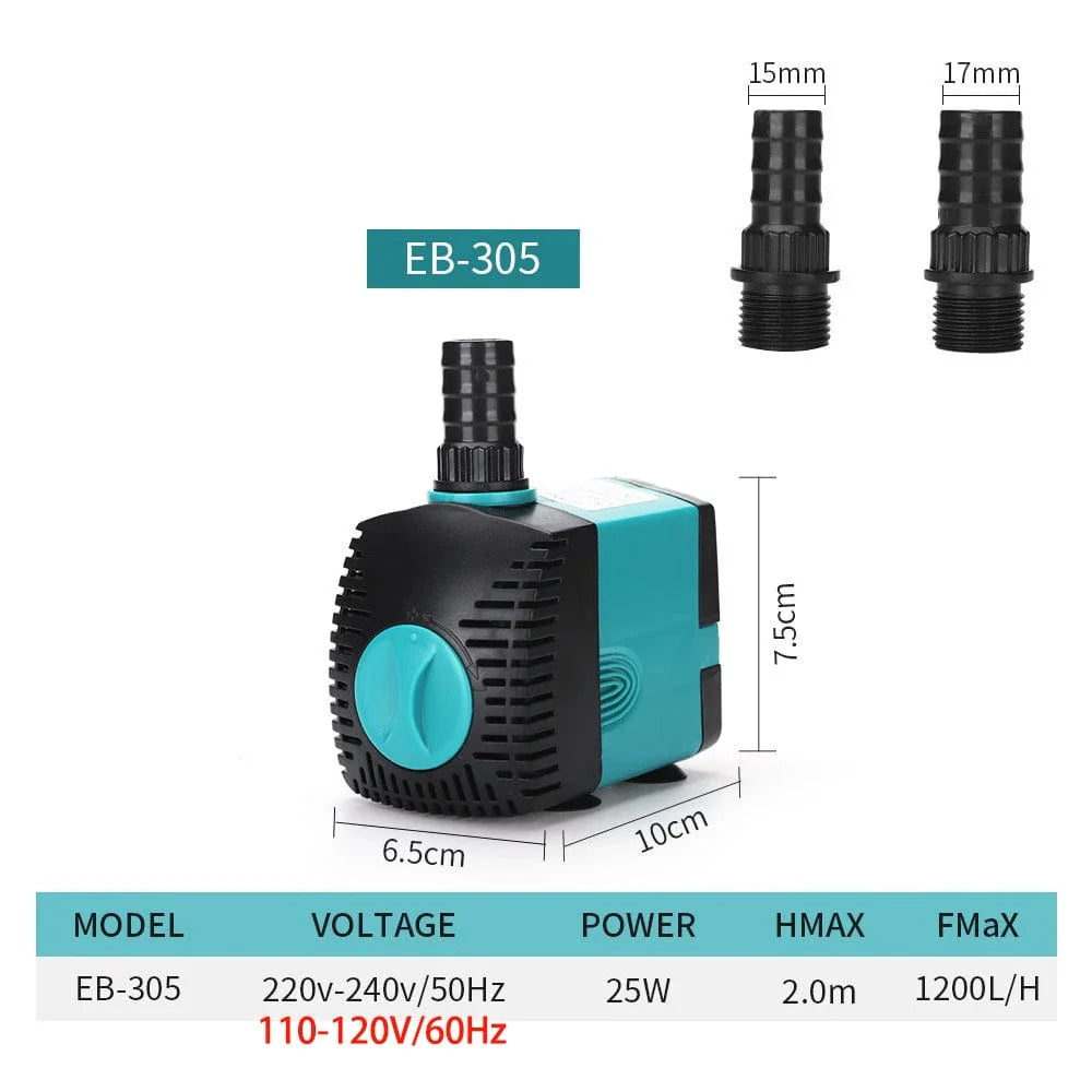 3-60W Ultra-Quiet Submersible Water Pump Fountain Fish Pond Aquarium Water Pump Filter Fish Tank Fountain Pump 220V-240V/110V | Stornfield