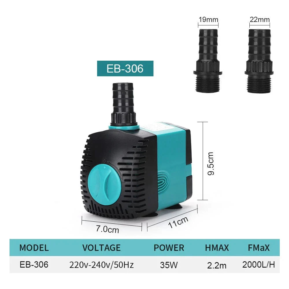 3-60W Ultra-Quiet Submersible Water Pump Fountain Fish Pond Aquarium Water Pump Filter Fish Tank Fountain Pump 220V-240V/110V | Stornfield