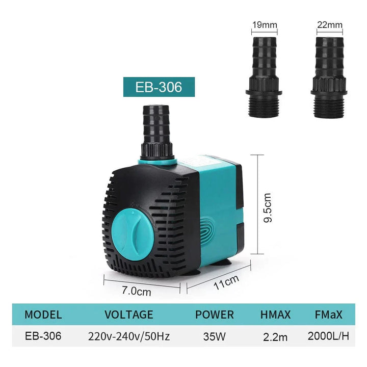 3-60W Ultra-Quiet Submersible Water Pump Fountain Fish Pond Aquarium Water Pump Filter Fish Tank Fountain Pump 220V-240V/110V | Stornfield