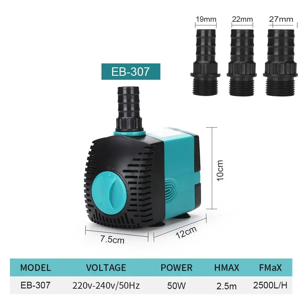 3-60W Ultra-Quiet Submersible Water Pump Fountain Fish Pond Aquarium Water Pump Filter Fish Tank Fountain Pump 220V-240V/110V | Stornfield