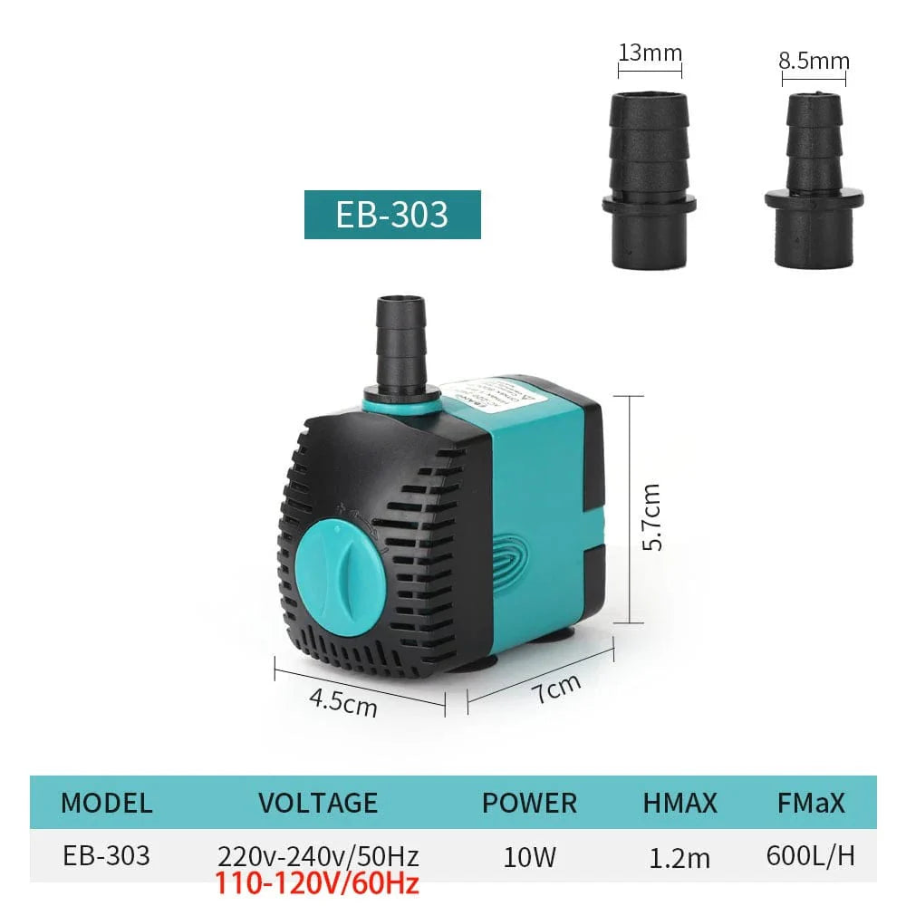 3-60W Ultra-Quiet Submersible Water Pump Fountain Fish Pond Aquarium Water Pump Filter Fish Tank Fountain Pump 220V-240V/110V | Stornfield