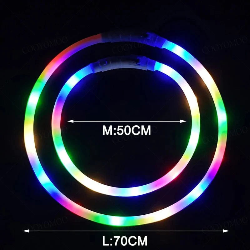 3 Modes Dog Luminou Charge Collar Led Usb Cat Silicone Colorful Collar Detachable Night Glow Pet Loss Prevention Dog Accessories | Stornfield