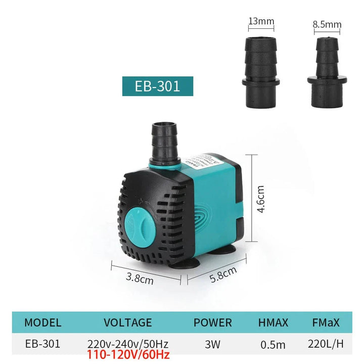 3-60W Ultra-Quiet Submersible Water Pump Fountain Fish Pond Aquarium Water Pump Filter Fish Tank Fountain Pump 220V-240V/110V | Stornfield