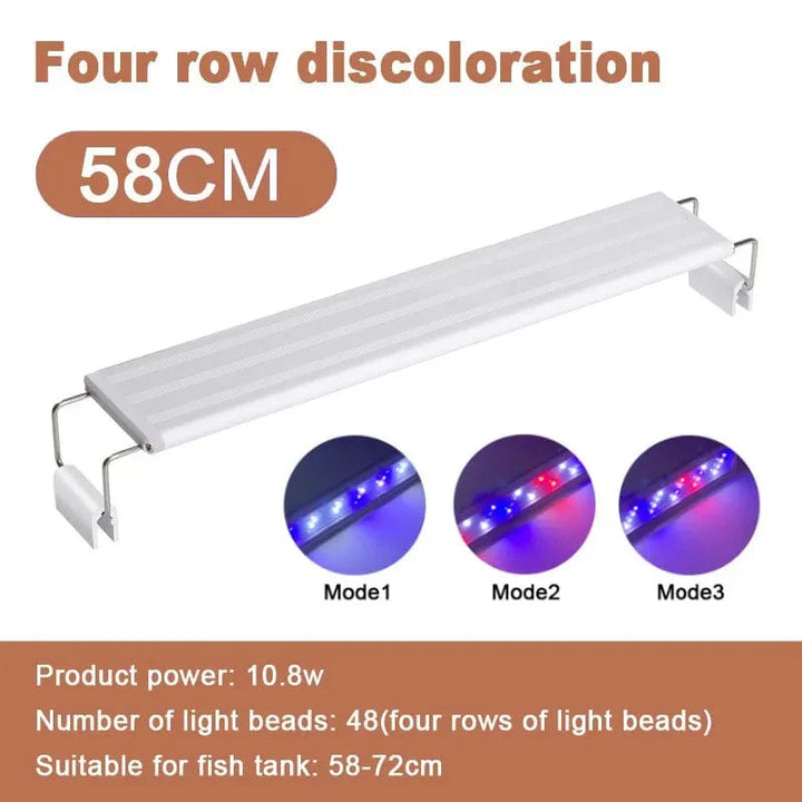 Aquarium ledlight Super Slim Fish Tank Light Plant Grow Lighting 28-58cm Brightening Extensible Clip 220V For Fish Tank | Stornfield
