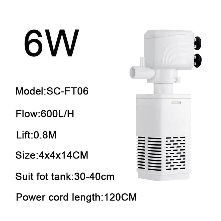 4 in 1 Aquarium Filter Pump Silent Fish Tank Submersible Air Oxygen Aerator Aquarium Air Pump Water Changer Pump Wave Maker 220v | Stornfield