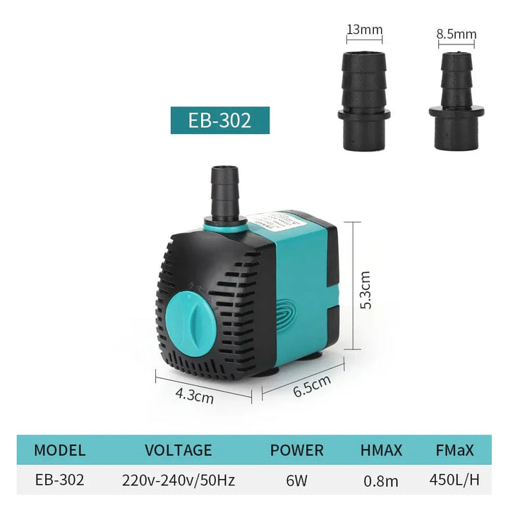 Ultra-Quiet 3-60W Submersible Water Fountain Pump Filter Fish Pond Aquarium Water Pump Tank Fountain EU US 220V-240V | Stornfield