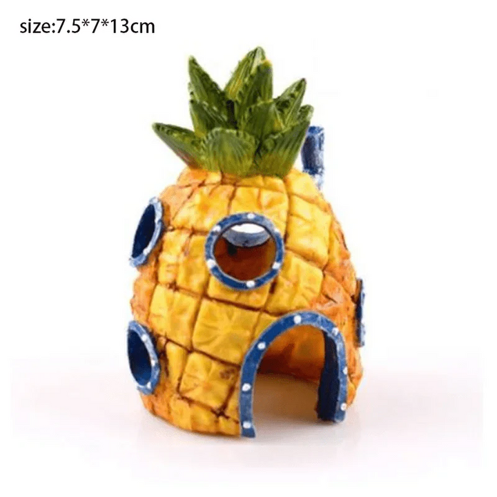 Cartoon Fish Tank Decor Figures Ornaments Simulation Resin Pineapple House Fish Tank Decoration Landscaping Aquarium Accessories | Stornfield
