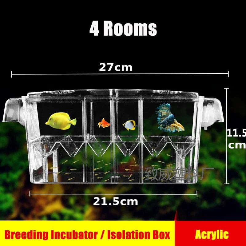 Aquarium Breeding Incubator Isolation Box Double Layer 4 Rooms Transparent Acrylic Self-Floating Fish Hatchery Box Fish Tank | Stornfield