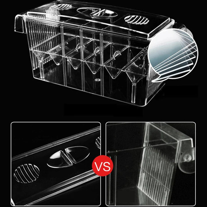Aquarium Breeding Incubator Isolation Box Double Layer 4 Rooms Transparent Acrylic Self-Floating Fish Hatchery Box Fish Tank | Stornfield