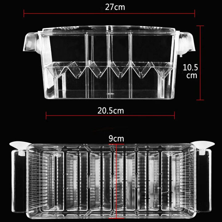 Aquarium Breeding Incubator Isolation Box Double Layer 4 Rooms Transparent Acrylic Self-Floating Fish Hatchery Box Fish Tank | Stornfield