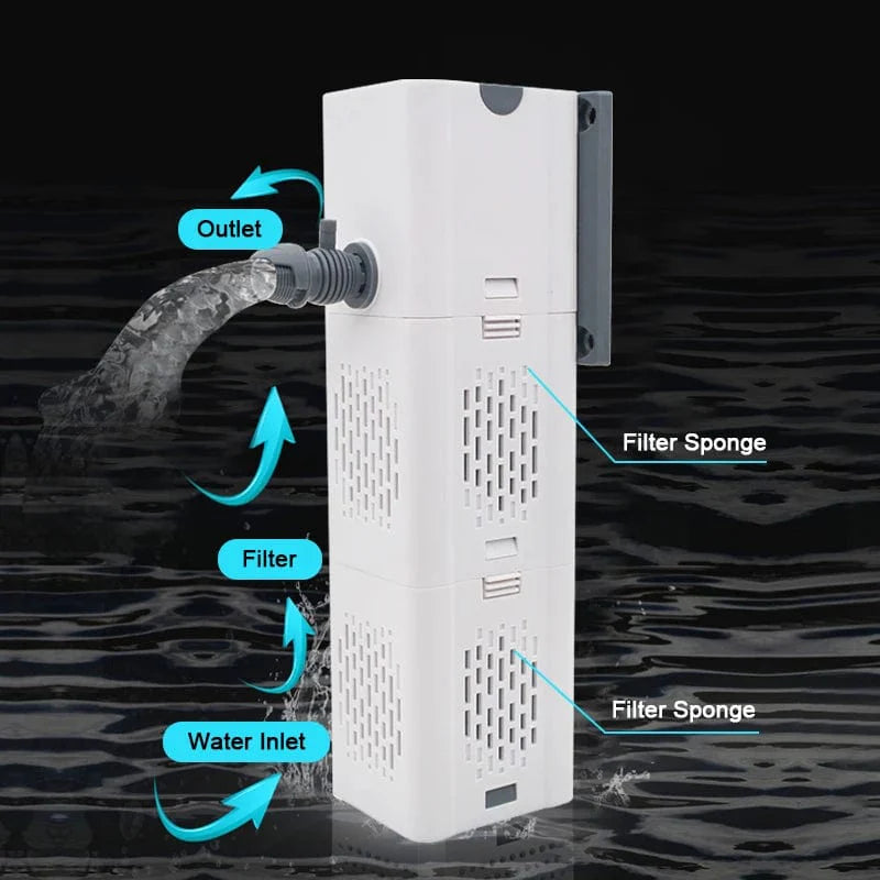 Aquarium Filter Pump Fish Tank Submersible Silent Air Oxygen Aerator Internal Water Pump Aquarium Air Pump Wave Maker 220v | Stornfield