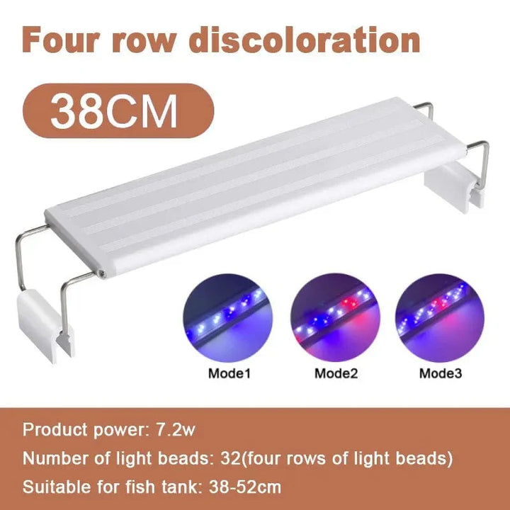 Aquarium ledlight Super Slim Fish Tank Light Plant Grow Lighting 28-58cm Brightening Extensible Clip 220V For Fish Tank | Stornfield