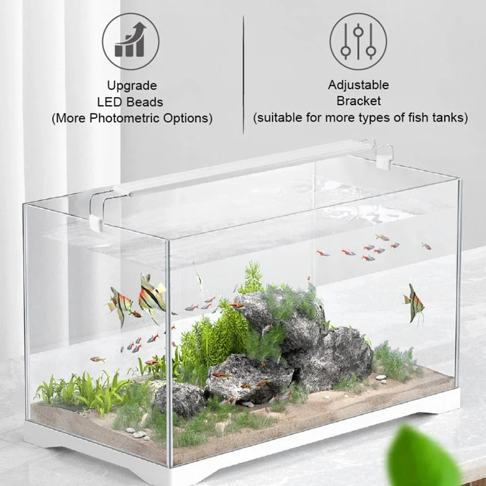 Aquarium ledlight Super Slim Fish Tank Light Plant Grow Lighting 28-58cm Brightening Extensible Clip 220V For Fish Tank | Stornfield