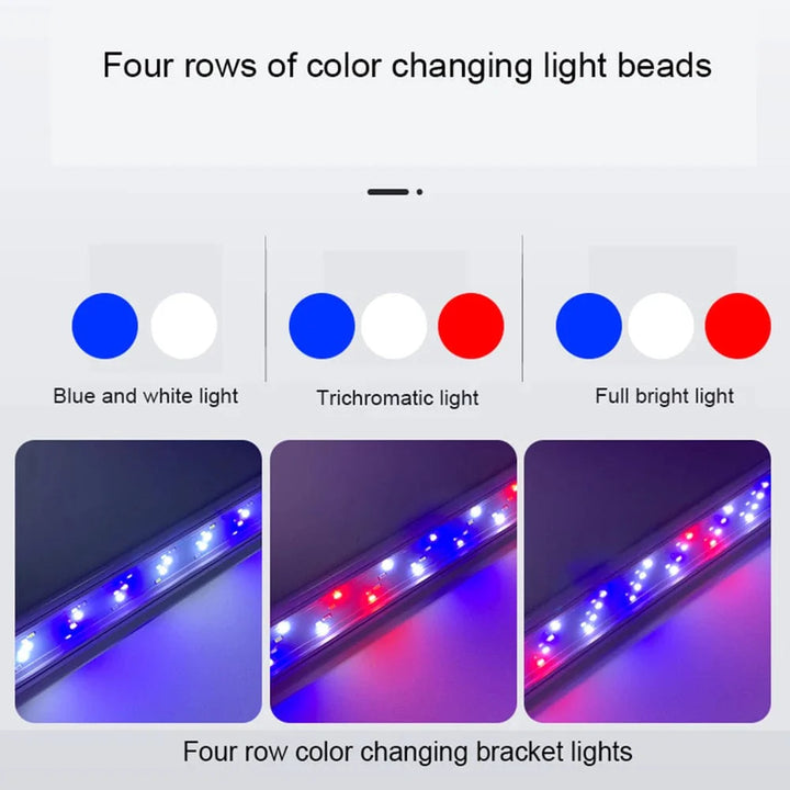 Aquarium ledlight Super Slim Fish Tank Light Plant Grow Lighting 28-58cm Brightening Extensible Clip 220V For Fish Tank | Stornfield