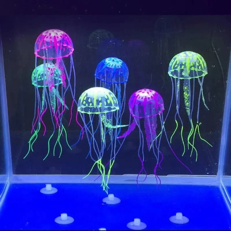 Artificial Jellyfish Fluorescent Transparent Floating Simulated Jellyfish Landscape Fish Tank Fish Pet Decorations Supplies | Stornfield