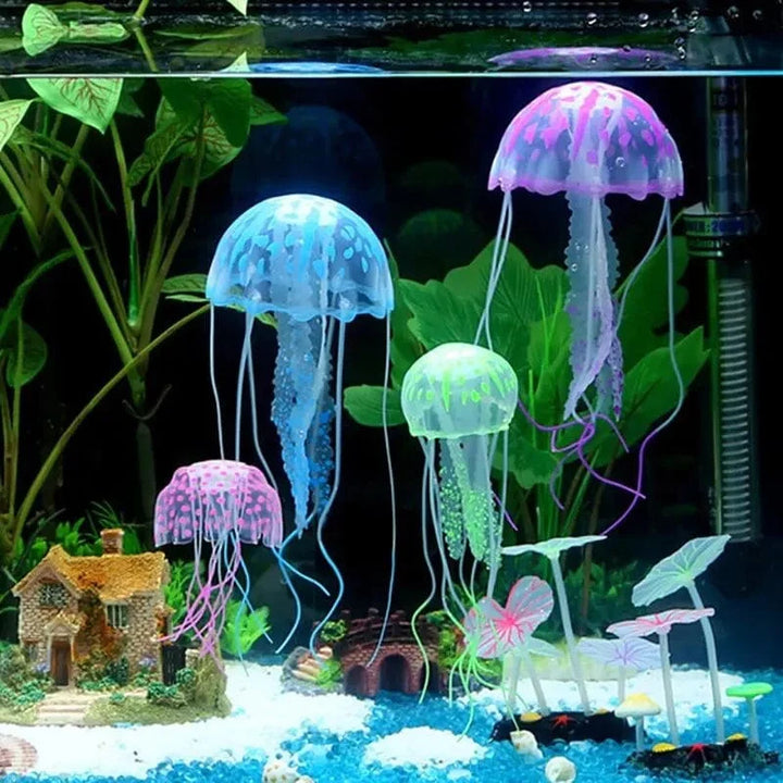 Artificial Jellyfish Fluorescent Transparent Floating Simulated Jellyfish Landscape Fish Tank Fish Pet Decorations Supplies | Stornfield