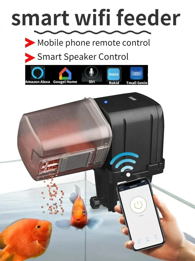 Automatic Aquarium Fish Tank Feeder Timing/Wifi Wireless Smart Phone App Intelligent Speaker Voice Remote Control Fish Feeding | Stornfield