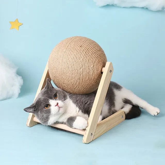 Cat Cratchers Ball Toys Sisal and Wood Stable Triangle Cats Indoor Stuff Sturdy Scratching Cool Scratch on Stand Spin | Stornfield
