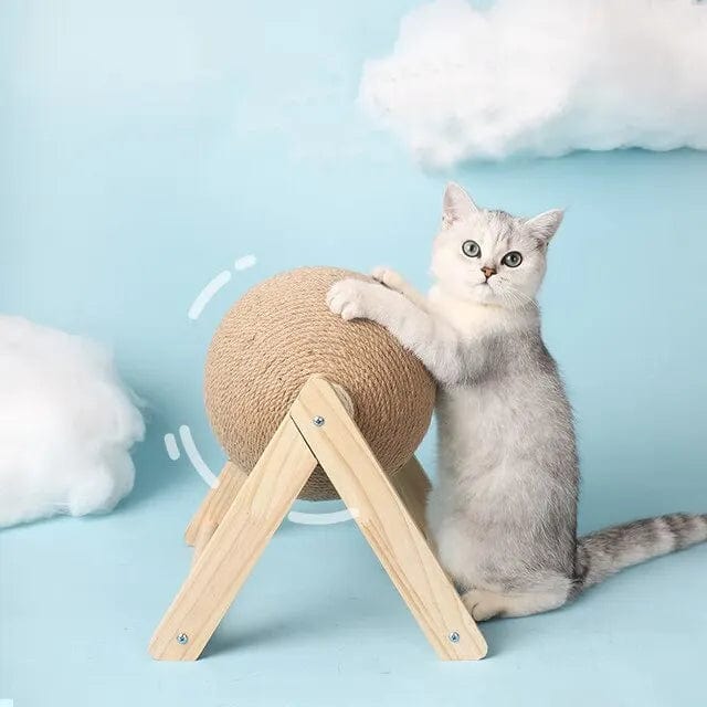 Cat Cratchers Ball Toys Sisal and Wood Stable Triangle Cats Indoor Stuff Sturdy Scratching Cool Scratch on Stand Spin | Stornfield