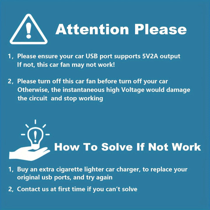 1pc Car Fan, Car Small Air Conditioner, Double-headed Rear Fan, Strong Wind, 360 Degrees Rotation, Large Air Volume, Subwoofer Operation, Base Fixed Clip Mounting Method, Suitable For Car Home | Stornfield