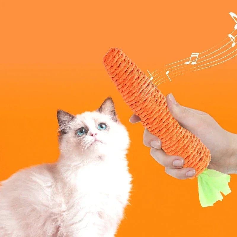 Carrot Pet Cat Toy Paper Rope Chew Toys Built-in Bell Small Animals Cute Pet Biting Toys Cute Pet Interactive Cat Toys Plaything | Stornfield