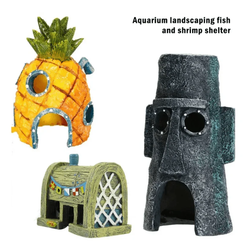 Cartoon Fish Tank Decor Figures Ornaments Simulation Resin Pineapple House Fish Tank Decoration Landscaping Aquarium Accessories | Stornfield