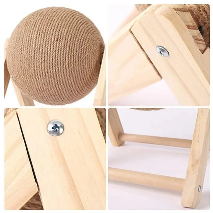 Cat Cratchers Ball Toys Sisal and Wood Stable Triangle Cats Indoor Stuff Sturdy Scratching Cool Scratch on Stand Spin | Stornfield