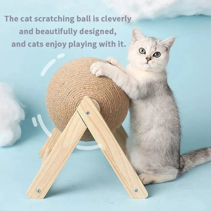 Cat Cratchers Ball Toys Sisal and Wood Stable Triangle Cats Indoor Stuff Sturdy Scratching Cool Scratch on Stand Spin | Stornfield